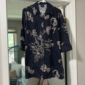 Tribal size 10 linen button up blouse